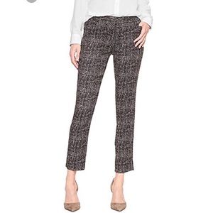 Banana Republic BLK/WHT crosshatch sloan ankl pant